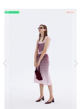 PH5 Ombre Knit Midi Dress in Pink and Burgundy